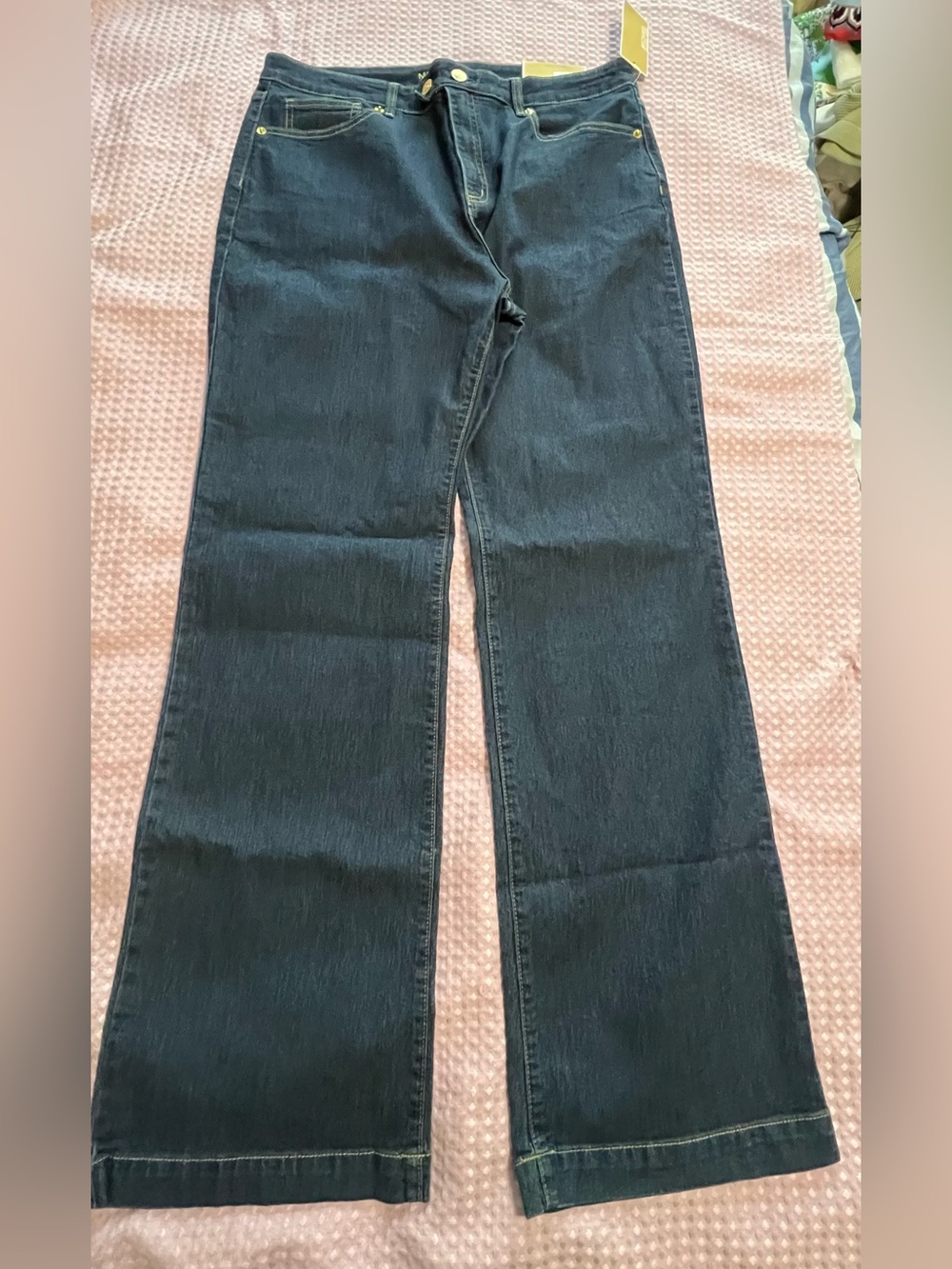 Michael Kors Women's Dark Blue Wide-Leg Jeans